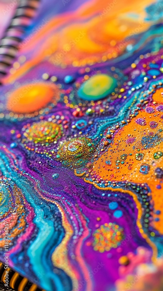 Colorful acrylic pour painting art Colorful acrylic pour painting art