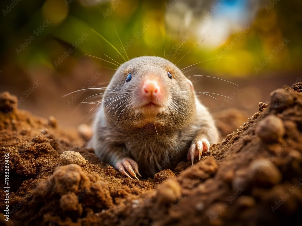 Minimalist Photo: Lesser Mole Rat (Nanospalax leucodon) - Underground Burrow