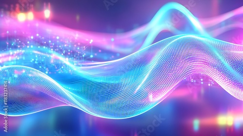 Wallpaper Mural neon wave abstract background - neon colors Torontodigital.ca