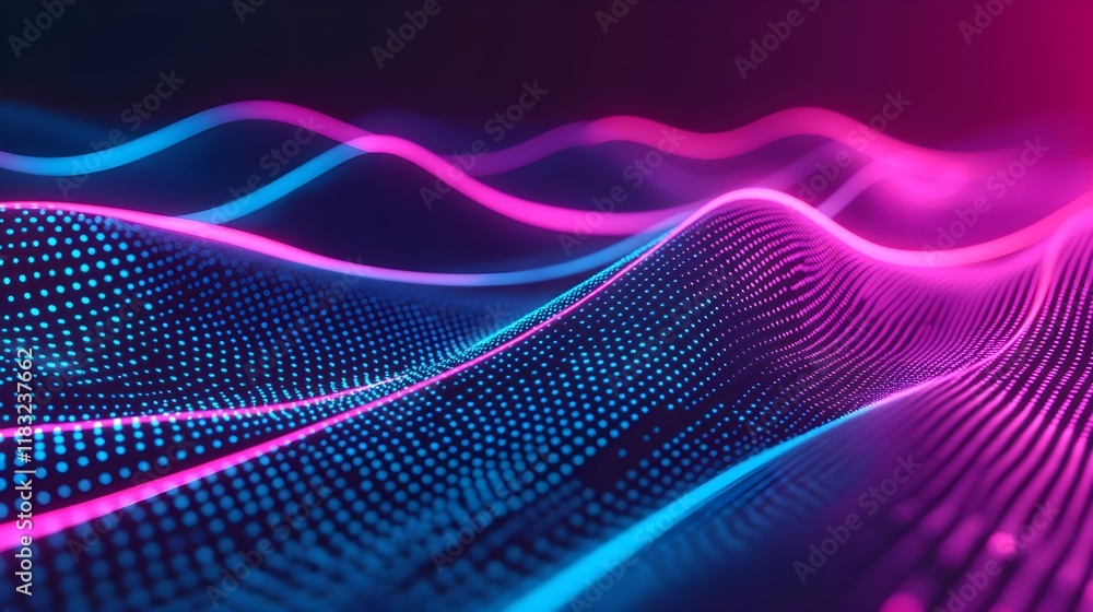neon wave abstract background, pink blue - neon neon wave abstract background, pink blue - neon
