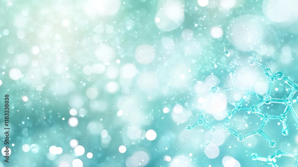 teal bokeh background with molecule - abstract backgrounds teal bokeh background with molecule - abstract backgrounds