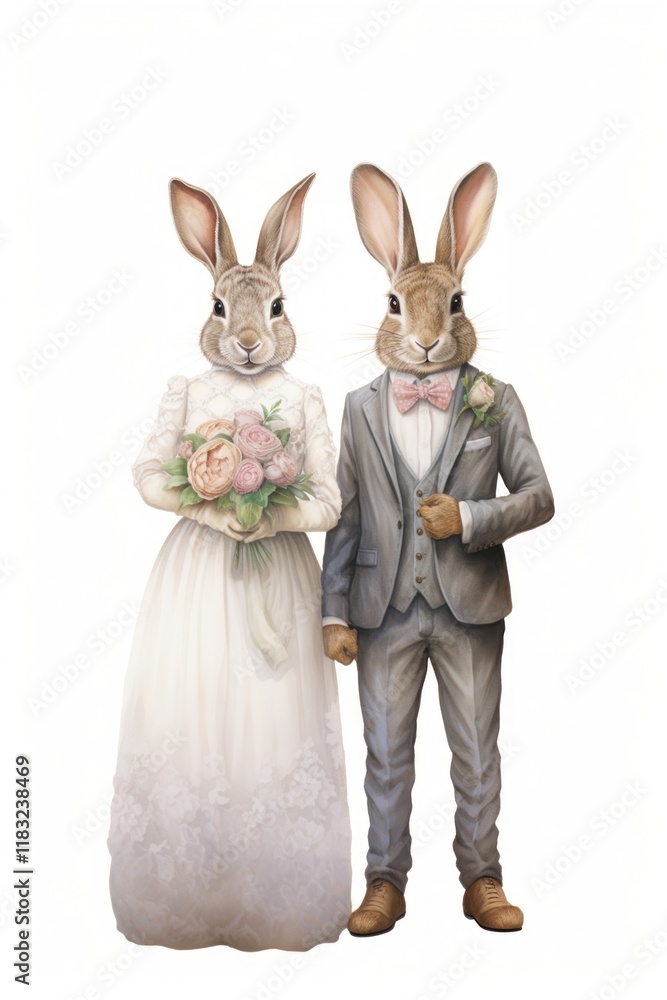 Obraz premium Rabbits wedding animal mammal adult.