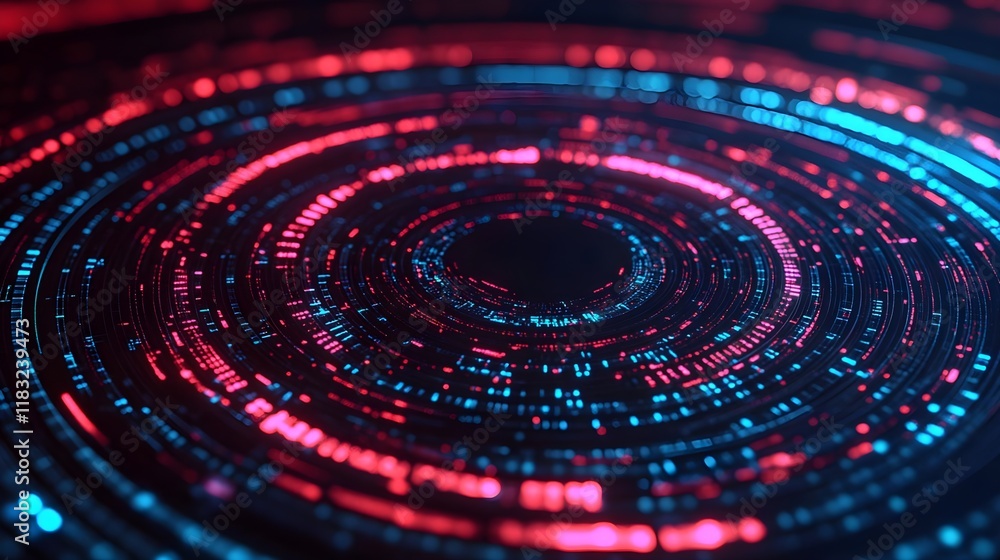 abstract neon circular data stream - abstract backgrounds abstract neon circular data stream - abstract backgrounds