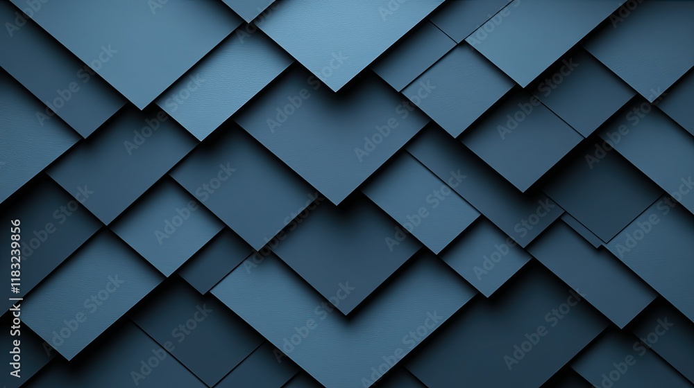 Fototapeta premium Abstract Blue Squares Overlapping Pattern Design