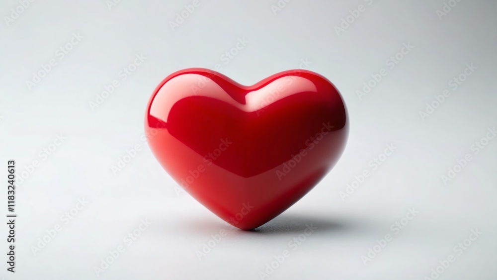 Minimalist Red Heart Valentine's Day Symbol Isolated on White Background Minimalist Red Heart Valentine's Day Symbol Isolated on White Background