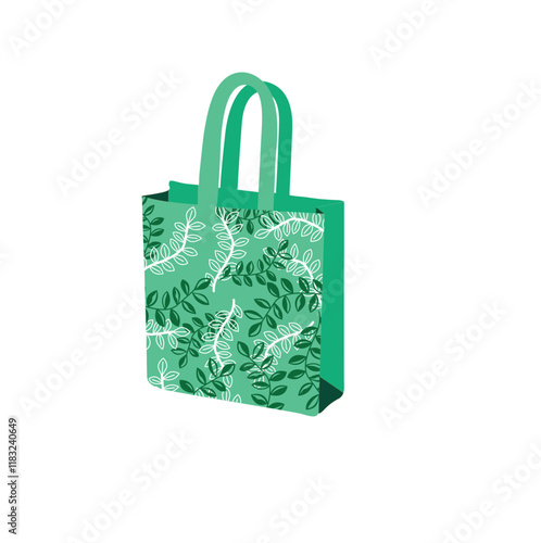 green shopping bag isolated