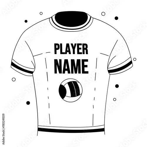Volleyball jersey illustration in hand drawn style 

