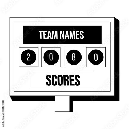 A hand drawn illustration of match scoreboard 

