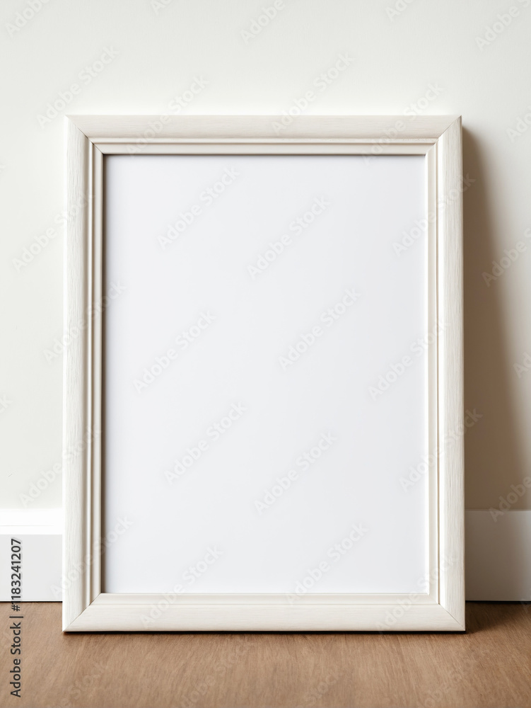 Blank picture frame on white wall background Blank picture frame on white wall background