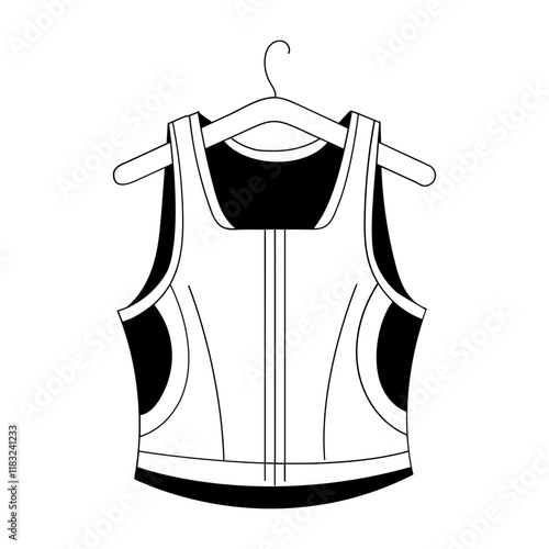 Sports vest illustration in hand drawn style 

