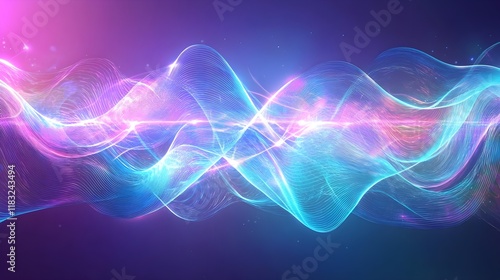 Wallpaper Mural abstract neon wave background - abstract art Torontodigital.ca