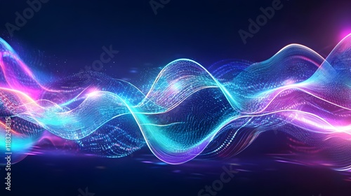 Wallpaper Mural abstract neon wave background - abstract backgrounds Torontodigital.ca