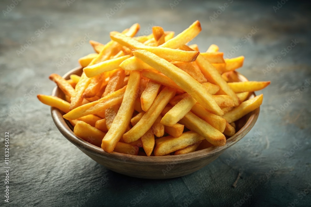 Crispy french fries, a retro food photograph capturing old-fashioned charm. Crispy french fries, a retro food photograph capturing old-fashioned charm.
