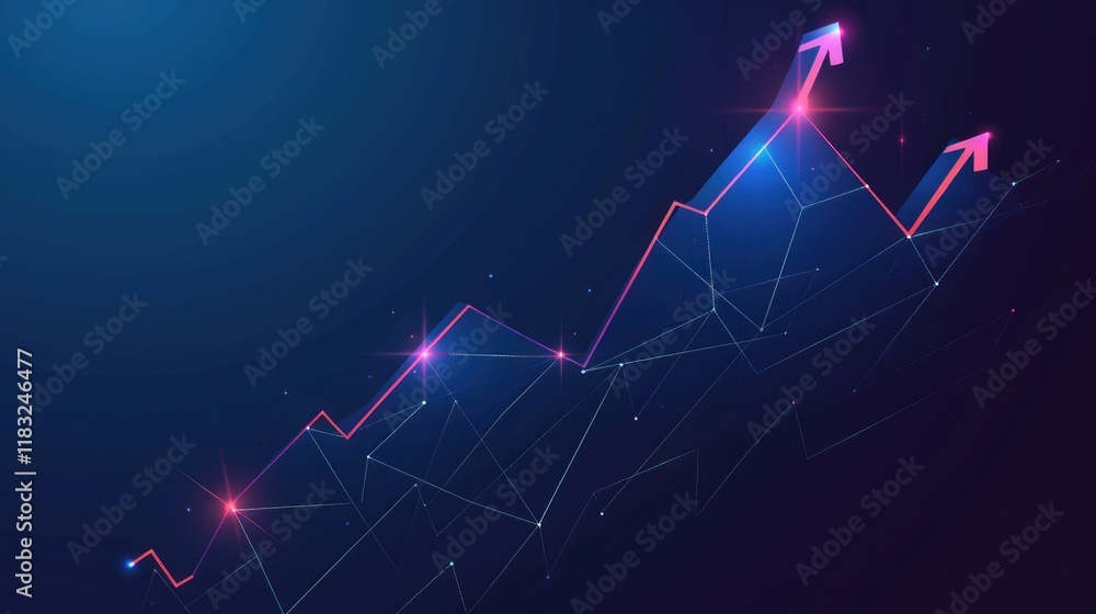 Financial chart background, abstract with uptrend arrow Technology illustration. Financial chart background, abstract with uptrend arrow Technology illustration.