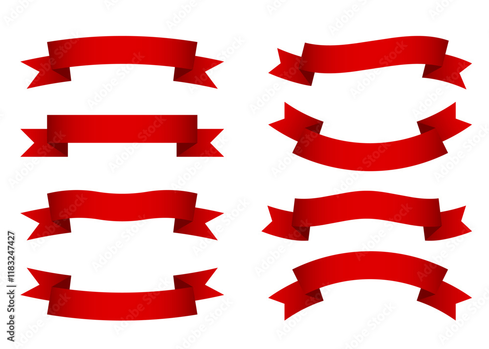 Set different flat vector ribbons banners isolated on white background Set different flat vector ribbons banners isolated on white background