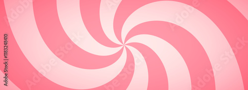 Candy color spiral background. Pink rotating swirl pattern wallpaper. Cute spinning line vortex for banner, poster, flyer, booklet. Sweet cartoon sunburst concept. Vector ice cream backdrop