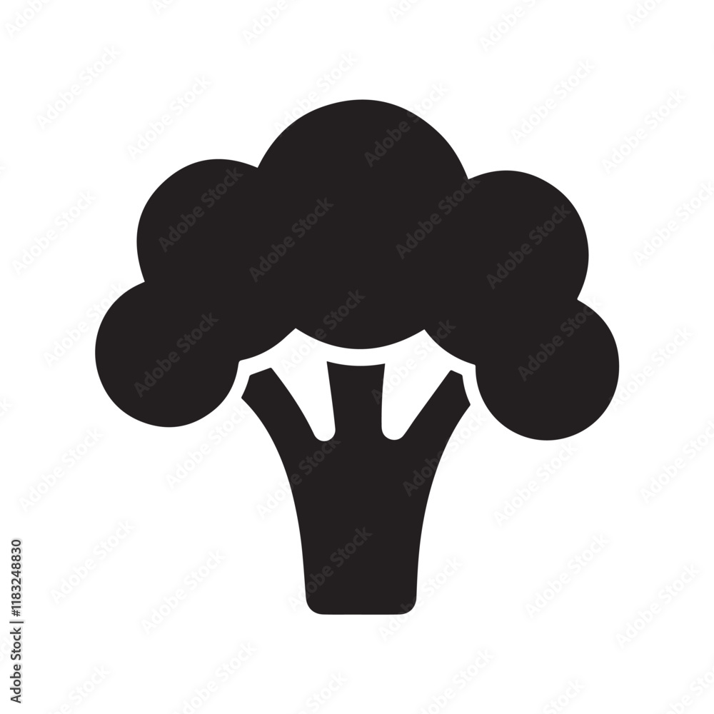 black broccoli growing out of a tree, symbolizing eco-friendly food growth black broccoli growing out of a tree, symbolizing eco-friendly food growth
