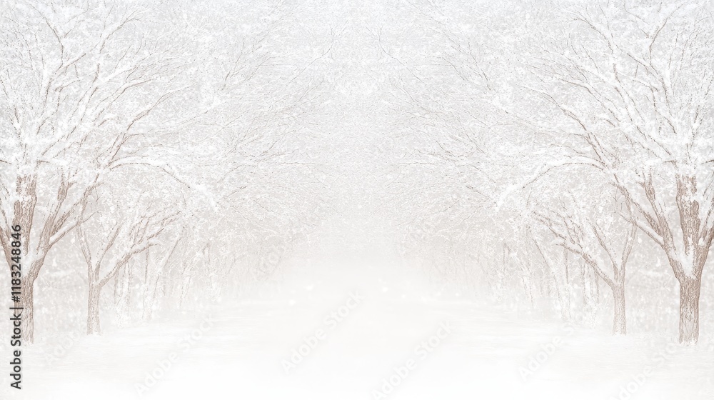 Fototapeta premium Winter Wonderland Snowy Trees and Serene Landscape (2)