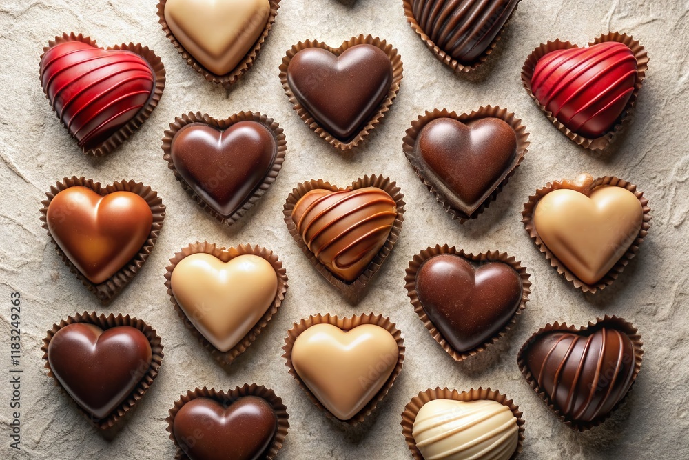 Fototapeta premium Minimalist Valentine's Day Treats: Heartfelt Sweets for Loved Ones