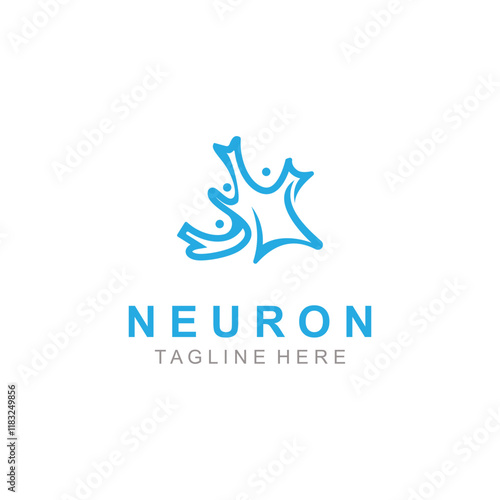 Neuron logo or nerve cell healthy abstract molecule illustration template design