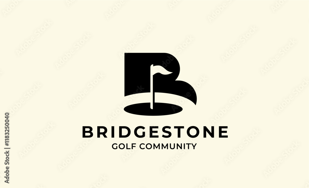 Monogram logo design initial B and Golf. Golf ball, golf stick and sport typography concept. Club and community template design. Monogram logo design initial B and Golf. Golf ball, golf stick and sport typography concept. Club and community template design.