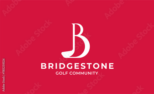 Monogram logo design initial B and Golf. Golf ball, golf stick and sport typography concept. Club and community template design.