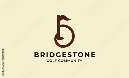 Monogram logo design initial B and Golf. Golf ball, golf stick and sport typography concept. Club and community template design.