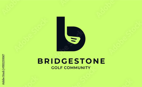 Monogram logo design initial B and Golf. Golf ball, golf stick and sport typography concept. Club and community template design.