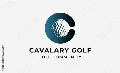 Monogram logo design initial C and Golf. Golf ball, golf stick and sport typography concept. Club and community template design. Club and community template design.