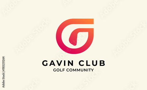 Monogram logo design initial G and Golf. Golf ball, golf stick and sport typography concept. Club and community template design. Club and community template design.