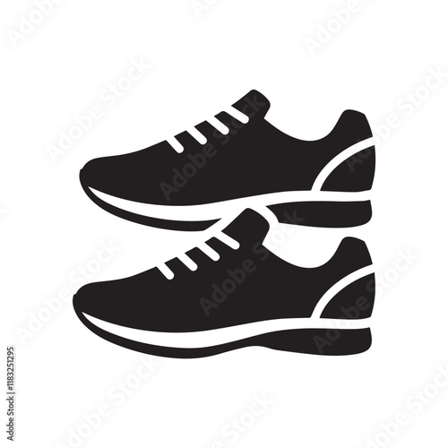 Pair of black sneakers icon
