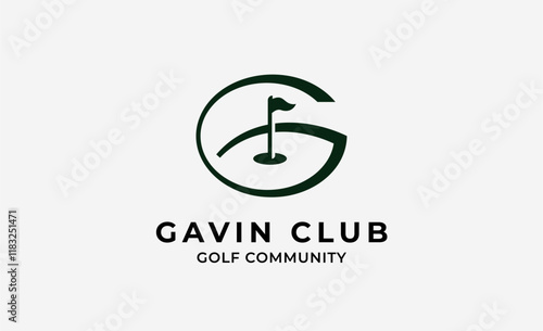 Monogram logo design initial G and Golf. Golf ball, golf stick and sport typography concept. Club and community template design. Club and community template design.
