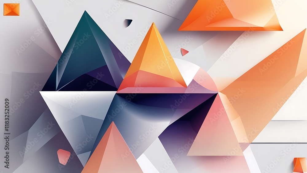 Abstract Geometric Shapes Colorful Triangles Design Abstract Geometric Shapes Colorful Triangles Design