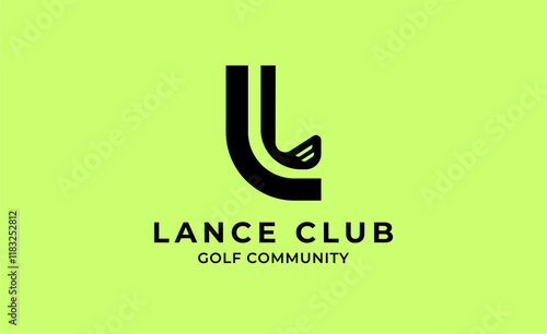 Monogram logo design initial L and Golf. Golf ball, golf stick and sport typography concept. Club and community template design. Club and community template design.