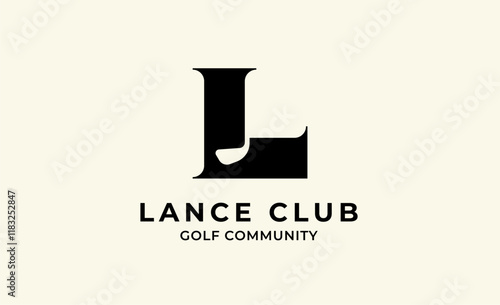 Monogram logo design initial L and Golf. Golf ball, golf stick and sport typography concept. Club and community template design. Club and community template design.