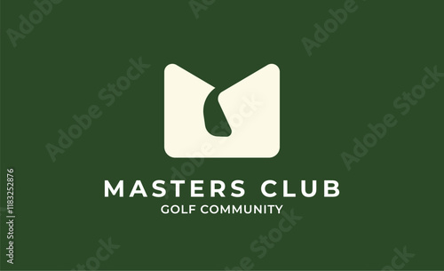 Monogram logo design initial M and Golf. Golf ball, golf stick and sport typography concept. Club and community template design. Club and community template design.