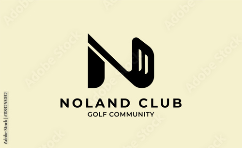 Monogram logo design initial N and Golf. Golf ball, golf stick and sport typography concept. Club and community template design. Club and community template design.