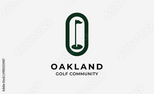 Monogram logo design initial O and Golf. Golf ball, golf stick and sport typography concept. Club and community template design. Club and community template design.