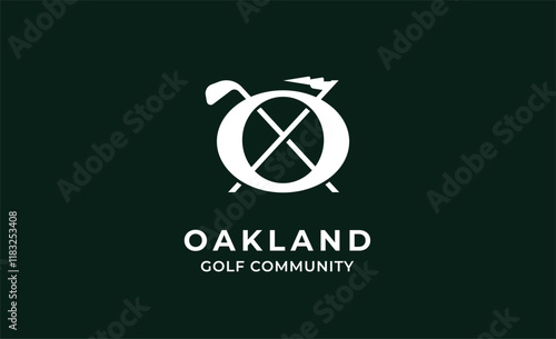 Monogram logo design initial O and Golf. Golf ball, golf stick and sport typography concept. Club and community template design. Club and community template design.