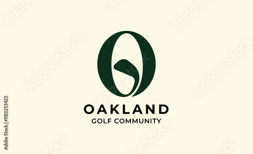 Monogram logo design initial O and Golf. Golf ball, golf stick and sport typography concept. Club and community template design. Club and community template design.