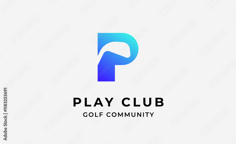 Monogram logo design initial P and Golf. Golf ball, golf stick and sport typography concept. Club and community template design. Club and community template design. Monogram logo design initial P and Golf. Golf ball, golf stick and sport typography concept. Club and community template design. Club and community template design.