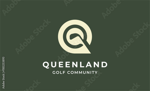 Monogram logo design initial Q and Golf. Golf ball, golf stick and sport typography concept. Club and community template design. Club and community template design.