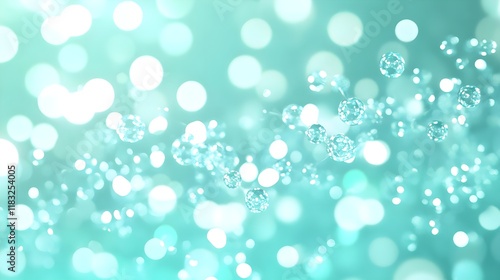 Wallpaper Mural aqua bokeh background with abstract molecules - abstract backgrounds Torontodigital.ca