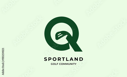 Monogram logo design initial Q and Golf. Golf ball, golf stick and sport typography concept. Club and community template design. Club and community template design.