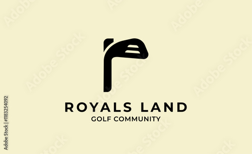 Monogram logo design initial R and Golf. Golf ball, golf stick and sport typography concept. Club and community template design. Club and community template design.