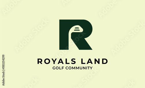 Monogram logo design initial R and Golf. Golf ball, golf stick and sport typography concept. Club and community template design. Club and community template design.