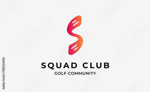 Monogram logo design initial S and Golf. Golf ball, golf stick and sport typography concept. Club and community template design. Club and community template design.