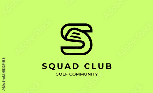 Monogram logo design initial S and Golf. Golf ball, golf stick and sport typography concept. Club and community template design. Club and community template design.