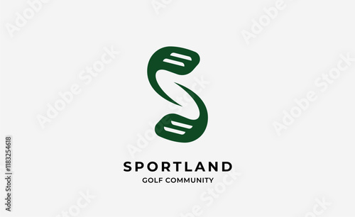 Monogram logo design initial S and Golf. Golf ball, golf stick and sport typography concept. Club and community template design. Club and community template design.