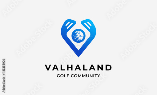 Monogram logo design initial V and Golf. Golf ball, golf stick and sport typography concept. Club and community template design. Club and community template design.